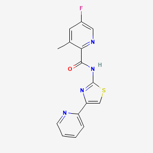 5-fluoro-3-methyl-N-[4-(pyridin-2-yl)-1,3-thiazol-2-yl]pyridine-2-carboxamide