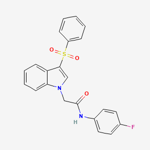 B2958964 N-(4-fluorophenyl)-2-(3-(phenylsulfonyl)-1H-indol-1-yl)acetamide CAS No. 941878-88-2