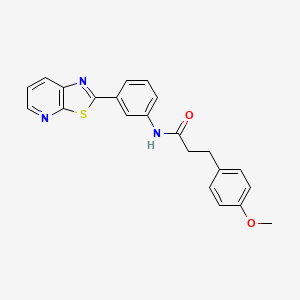 3-(4-methoxyphenyl)-N-(3-(thiazolo[5,4-b]pyridin-2-yl)phenyl)propanamide