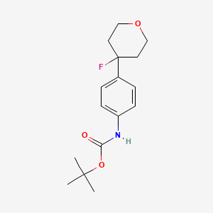 molecular formula C16H22FNO3 B2958982 tert-butyl N-[4-(4-fluorooxan-4-yl)phenyl]carbamate CAS No. 2228760-85-6