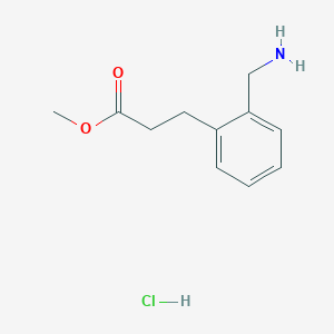 molecular formula C11H16ClNO2 B2958984 Methyl 3-[2-(aminomethyl)phenyl]propanoate hydrochloride CAS No. 2230803-54-8