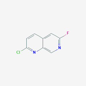 molecular formula C8H4ClFN2 B2958985 2-Chloro-6-fluoro-1,7-naphthyridine CAS No. 2089054-23-7