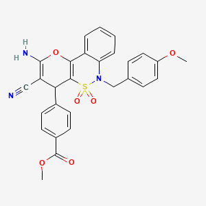 Methyl 4-[2-amino-3-cyano-6-(4-methoxybenzyl)-5,5-dioxido-4,6-dihydropyrano[3,2-c][2,1]benzothiazin-4-yl]benzoate