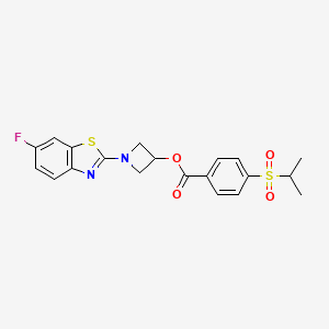 molecular formula C20H19FN2O4S2 B2958990 1-(6-Fluorobenzo[d]thiazol-2-yl)azetidin-3-yl 4-(isopropylsulfonyl)benzoate CAS No. 1396626-94-0