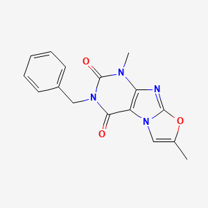molecular formula C16H14N4O3 B2958997 2-Benzyl-4,7-dimethylpurino[8,7-b][1,3]oxazole-1,3-dione CAS No. 899751-22-5