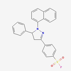 molecular formula C25H19FN2O2S B2959008 4-(2-Naphthalen-1-yl-3-phenyl-3,4-dihydropyrazol-5-yl)benzenesulfonyl fluoride CAS No. 300570-08-5