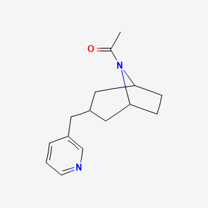 molecular formula C15H20N2O B2959009 1-((1R,5S)-3-(pyridin-3-ylmethyl)-8-azabicyclo[3.2.1]octan-8-yl)ethan-1-one CAS No. 2320850-12-0