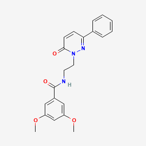 molecular formula C21H21N3O4 B2959015 3,5-dimethoxy-N-(2-(6-oxo-3-phenylpyridazin-1(6H)-yl)ethyl)benzamide CAS No. 921873-00-9