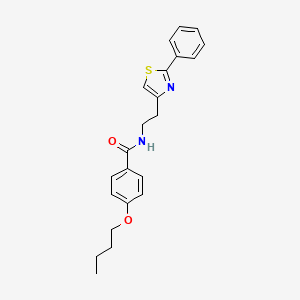 molecular formula C22H24N2O2S B2959018 4-butoxy-N-[2-(2-phenyl-1,3-thiazol-4-yl)ethyl]benzamide CAS No. 863512-87-2