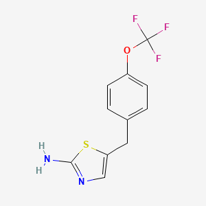 molecular formula C11H9F3N2OS B2959021 5-{[4-(Trifluoromethoxy)phenyl]methyl}-1,3-thiazol-2-amine CAS No. 937628-92-7