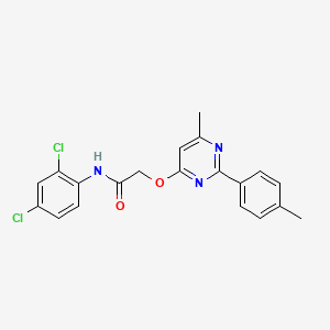 B2959043 N-(2,4-dichlorophenyl)-2-{[6-methyl-2-(4-methylphenyl)pyrimidin-4-yl]oxy}acetamide CAS No. 1251694-09-3