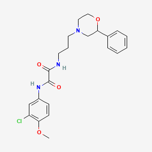 molecular formula C22H26ClN3O4 B2959055 N1-(3-chloro-4-methoxyphenyl)-N2-(3-(2-phenylmorpholino)propyl)oxalamide CAS No. 953941-72-5