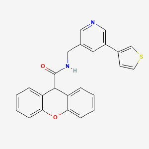 N-((5-(thiophen-3-yl)pyridin-3-yl)methyl)-9H-xanthene-9-carboxamide