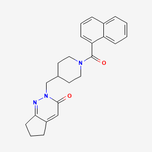 molecular formula C24H25N3O2 B2959064 2-[[1-(Naphthalene-1-carbonyl)piperidin-4-yl]methyl]-6,7-dihydro-5H-cyclopenta[c]pyridazin-3-one CAS No. 2380041-68-7