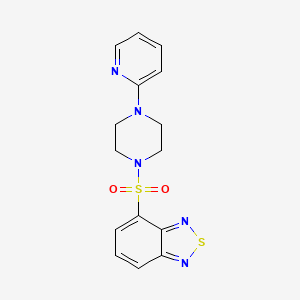 molecular formula C15H15N5O2S2 B2959066 4-(4-吡啶-2-基-哌嗪-1-磺酰基)-苯并[1,2,5]噻二唑 CAS No. 384373-19-7