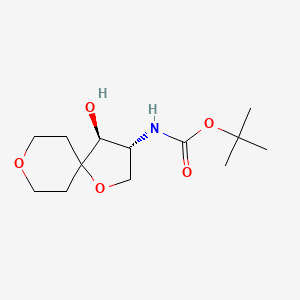 molecular formula C13H23NO5 B2959067 Tert-butyl N-[(3R,4S)-4-hydroxy-1,8-dioxaspiro[4.5]decan-3-yl]carbamate CAS No. 2490323-05-0