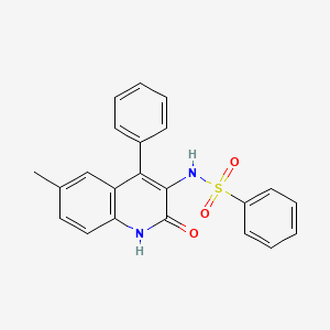 molecular formula C22H18N2O3S B2959070 N-(6-Methyl-2-oxo-4-phenyl-1,2-dihydro-quinolin-3-yl)-benzenesulfonamide CAS No. 380592-25-6