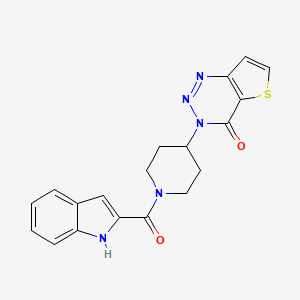 molecular formula C19H17N5O2S B2959074 3-(1-(1H-indole-2-carbonyl)piperidin-4-yl)thieno[3,2-d][1,2,3]triazin-4(3H)-one CAS No. 2034426-46-3