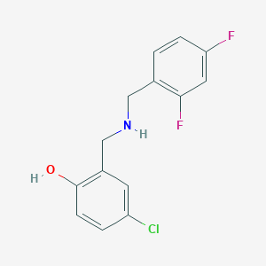 molecular formula C14H12ClF2NO B2959075 4-Chloro-2-{[(2,4-difluorobenzyl)amino]methyl}phenol CAS No. 1232792-01-6
