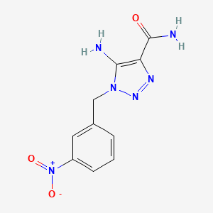 molecular formula C10H10N6O3 B2959076 5-amino-1-(3-nitrobenzyl)-1H-1,2,3-triazole-4-carboxamide CAS No. 438574-56-2
