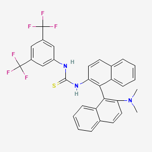 molecular formula C31H23F6N3S B2959077 1-[3,5-Bis(trifluoromethyl)phenyl]-3-[1-[2-(dimethylamino)naphthalen-1-yl]naphthalen-2-yl]thiourea CAS No. 866940-63-8