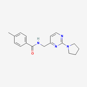 molecular formula C17H20N4O B2959086 4-methyl-N-((2-(pyrrolidin-1-yl)pyrimidin-4-yl)methyl)benzamide CAS No. 1797719-86-8