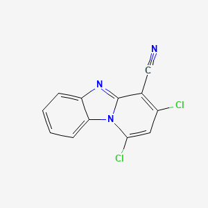 molecular formula C12H5Cl2N3 B2959104 1,3-Dichlorobenzo[4,5]imidazo[1,2-a]pyridine-4-carbonitrile CAS No. 170894-91-4