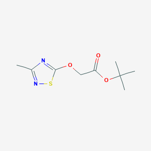 molecular formula C9H14N2O3S B2959150 Tert-butyl 2-[(3-methyl-1,2,4-thiadiazol-5-yl)oxy]acetate CAS No. 2137649-59-1