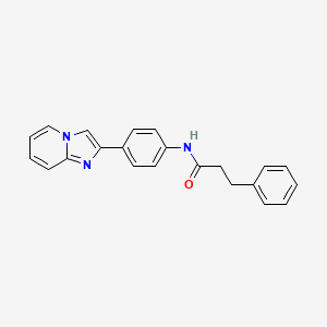 molecular formula C22H19N3O B2959171 N-(4-(imidazo[1,2-a]pyridin-2-yl)phenyl)-3-phenylpropanamide CAS No. 833431-58-6
