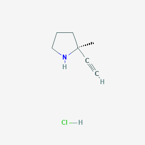 molecular formula C7H12ClN B2959175 (2S)-2-ethynyl-2-methylpyrrolidine hydrochloride CAS No. 2219353-47-4