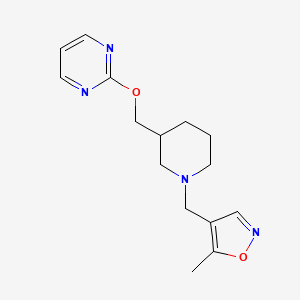5-Methyl-4-[[3-(pyrimidin-2-yloxymethyl)piperidin-1-yl]methyl]-1,2-oxazole