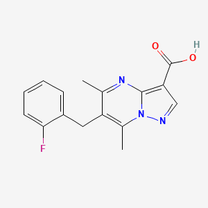 6-(2-Fluorobenzyl)-5,7-dimethylpyrazolo[1,5-a]pyrimidine-3-carboxylic acid
