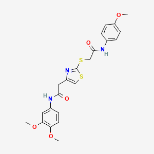 N-(3,4-dimethoxyphenyl)-2-(2-((2-((4-methoxyphenyl)amino)-2-oxoethyl)thio)thiazol-4-yl)acetamide
