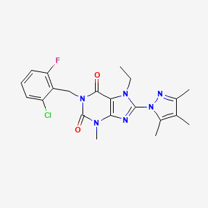 1-(2-chloro-6-fluorobenzyl)-7-ethyl-3-methyl-8-(3,4,5-trimethyl-1H-pyrazol-1-yl)-1H-purine-2,6(3H,7H)-dione