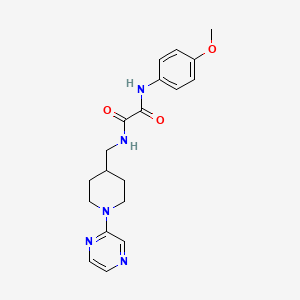 molecular formula C19H23N5O3 B2959232 N'-(4-methoxyphenyl)-N-{[1-(pyrazin-2-yl)piperidin-4-yl]methyl}ethanediamide CAS No. 1396848-63-7