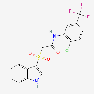 molecular formula C17H12ClF3N2O3S B2959234 N-[2-chloro-5-(trifluoromethyl)phenyl]-2-(1H-indole-3-sulfonyl)acetamide CAS No. 850932-27-3