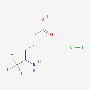 molecular formula C6H11ClF3NO2 B2959237 5-amino-6,6,6-trifluorohexanoic acid hydrochloride CAS No. 2410612-32-5