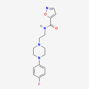 molecular formula C16H19FN4O2 B2959238 N-(2-(4-(4-fluorophenyl)piperazin-1-yl)ethyl)isoxazole-5-carboxamide CAS No. 1208877-88-6