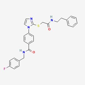 N-(4-fluorobenzyl)-4-(2-((2-oxo-2-(phenethylamino)ethyl)thio)-1H-imidazol-1-yl)benzamide