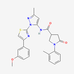 N-(1-(4-(3-methoxyphenyl)thiazol-2-yl)-3-methyl-1H-pyrazol-5-yl)-5-oxo-1-(o-tolyl)pyrrolidine-3-carboxamide
