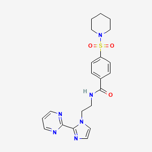 4-(piperidin-1-ylsulfonyl)-N-(2-(2-(pyrimidin-2-yl)-1H-imidazol-1-yl)ethyl)benzamide