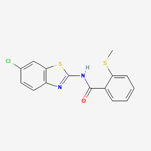 molecular formula C15H11ClN2OS2 B2959250 N-(6-chlorobenzo[d]thiazol-2-yl)-2-(methylthio)benzamide CAS No. 896343-20-7
