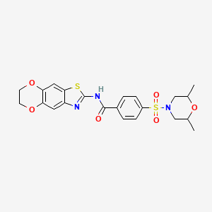 N-(6,7-dihydro-[1,4]dioxino[2',3':4,5]benzo[1,2-d]thiazol-2-yl)-4-((2,6-dimethylmorpholino)sulfonyl)benzamide