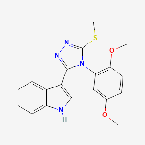3-(4-(2,5-dimethoxyphenyl)-5-(methylthio)-4H-1,2,4-triazol-3-yl)-1H-indole