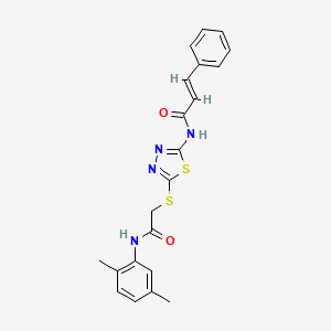 N-(5-((2-((2,5-dimethylphenyl)amino)-2-oxoethyl)thio)-1,3,4-thiadiazol-2-yl)cinnamamide