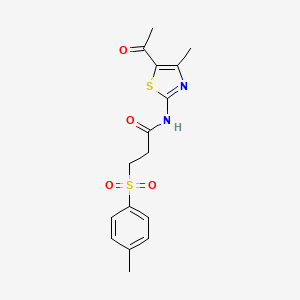 N-(5-acetyl-4-methylthiazol-2-yl)-3-tosylpropanamide