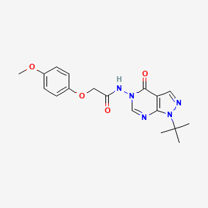 molecular formula C18H21N5O4 B2959301 N-{1-tert-butyl-4-oxo-1H,4H,5H-pyrazolo[3,4-d]pyrimidin-5-yl}-2-(4-methoxyphenoxy)acetamide CAS No. 899995-67-6
