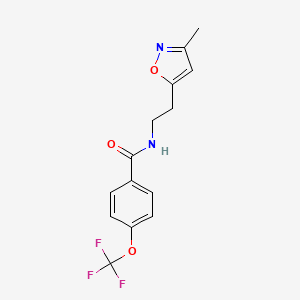 molecular formula C14H13F3N2O3 B2959303 N-[2-(3-METHYL-1,2-OXAZOL-5-YL)ETHYL]-4-(TRIFLUOROMETHOXY)BENZAMIDE CAS No. 1421472-95-8