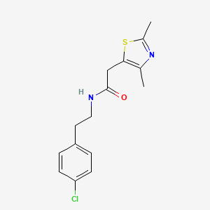 molecular formula C15H17ClN2OS B2959305 N-[2-(4-chlorophenyl)ethyl]-2-(2,4-dimethyl-1,3-thiazol-5-yl)acetamide CAS No. 1327301-34-7