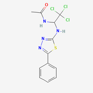molecular formula C12H11Cl3N4OS B2959322 N-(2,2,2-trichloro-1-((5-phenyl-1,3,4-thiadiazol-2-yl)amino)ethyl)acetamide CAS No. 868214-43-1